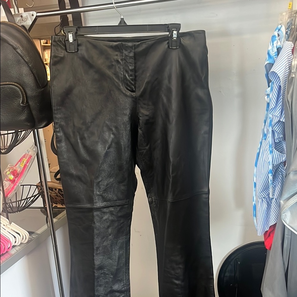Black Leather Pants by Moda  International